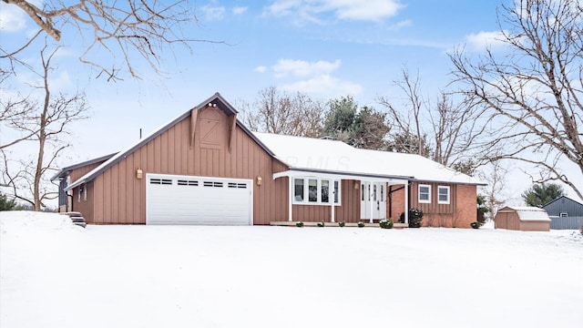 ranch-style house with an outbuilding