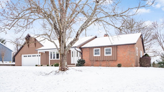 single story home with a garage