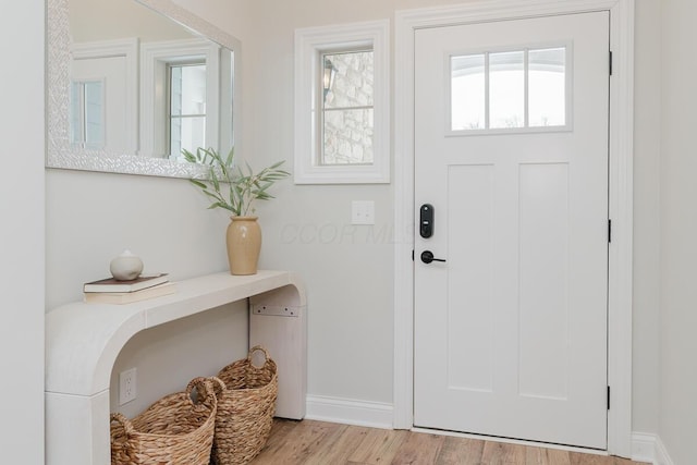 entrance foyer featuring light wood-type flooring