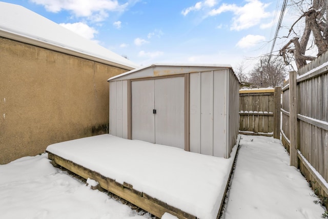 view of snow covered structure