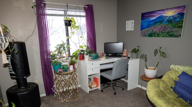 view of carpeted office