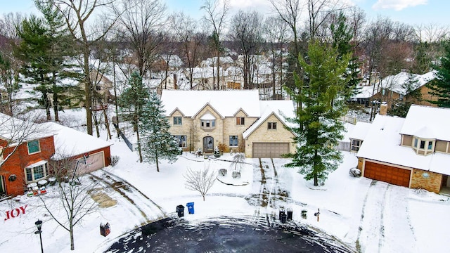 view of snowy aerial view