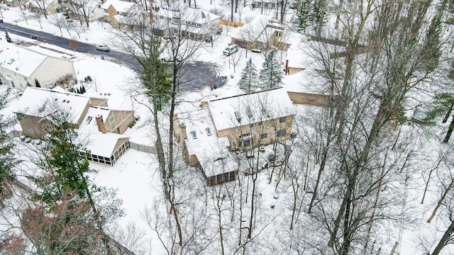 view of snowy aerial view