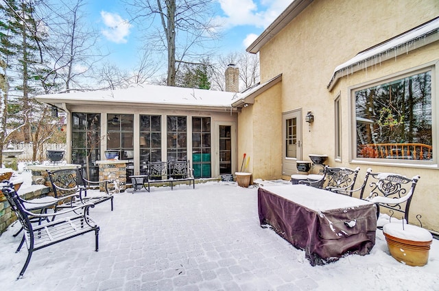 exterior space with a sunroom