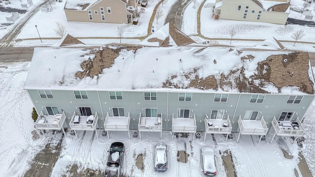 view of snowy aerial view