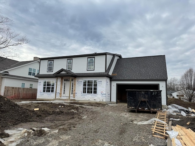 view of front of house with a garage