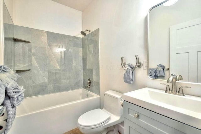 full bathroom featuring vanity, toilet, and shower / bathtub combination