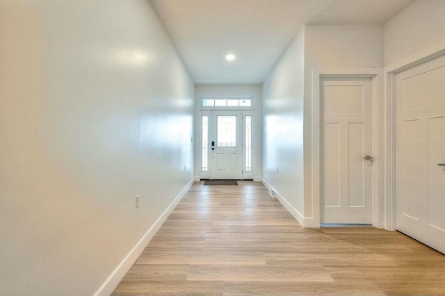 doorway featuring light hardwood / wood-style flooring