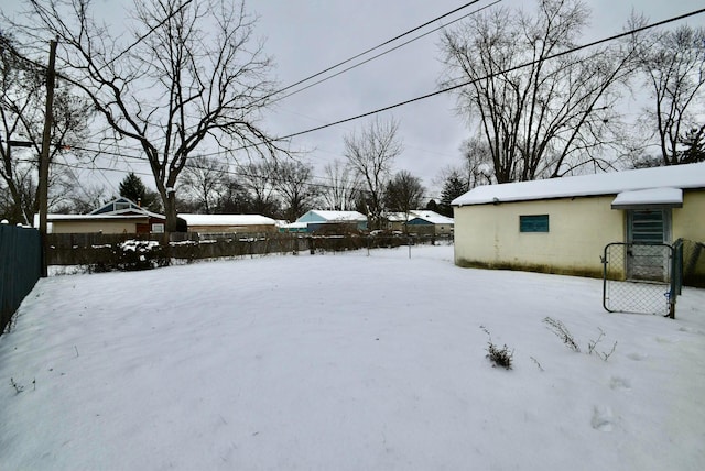 view of snowy yard