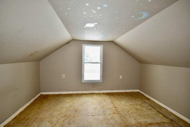 additional living space with lofted ceiling