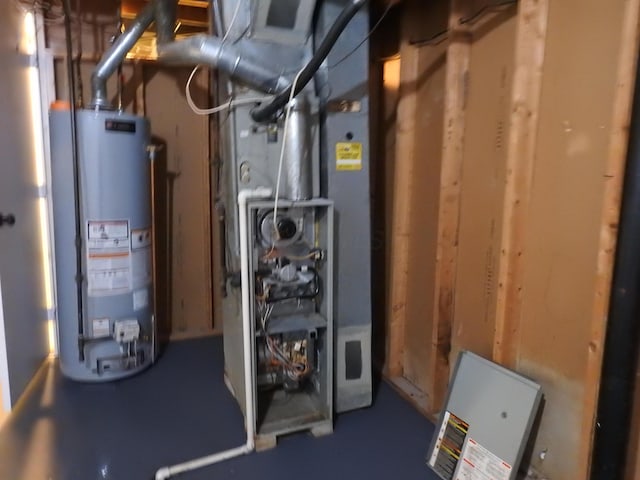 utilities featuring heating unit and water heater