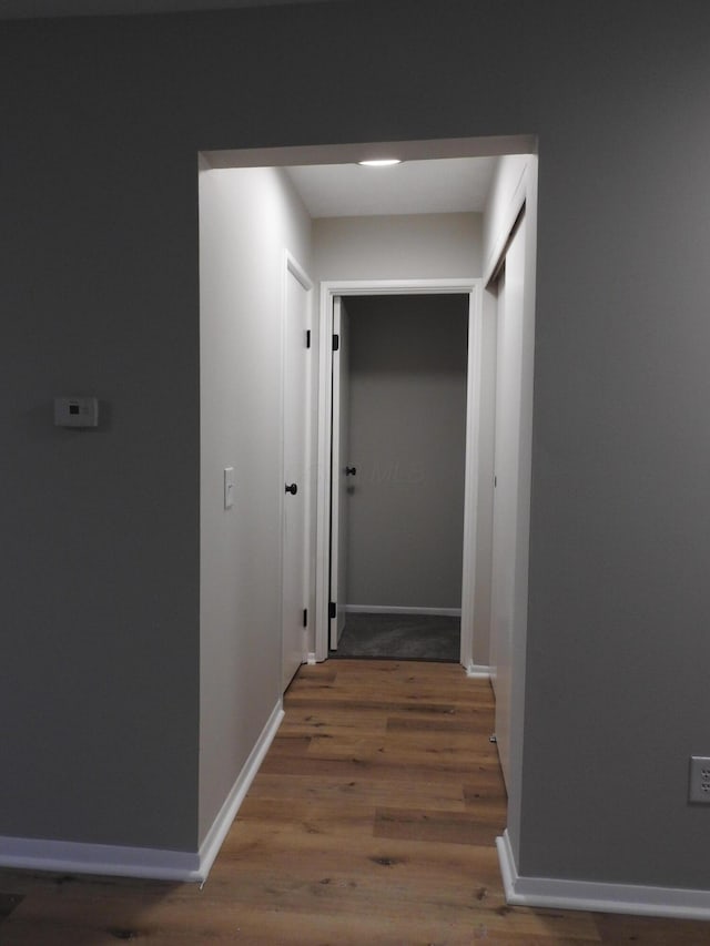 hall featuring dark hardwood / wood-style flooring