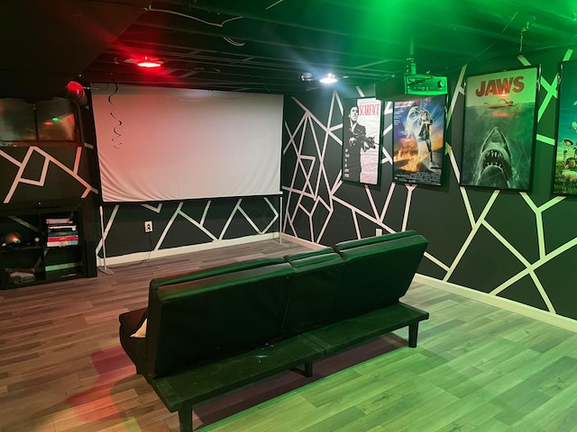 recreation room featuring wood-type flooring