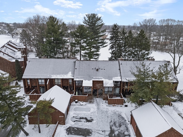 view of snowy aerial view