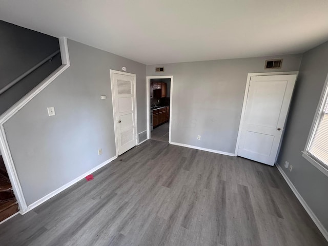 interior space with hardwood / wood-style floors