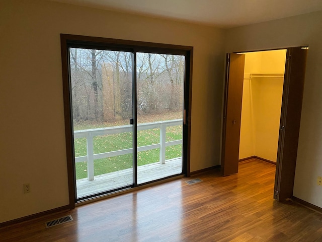 interior space with hardwood / wood-style floors