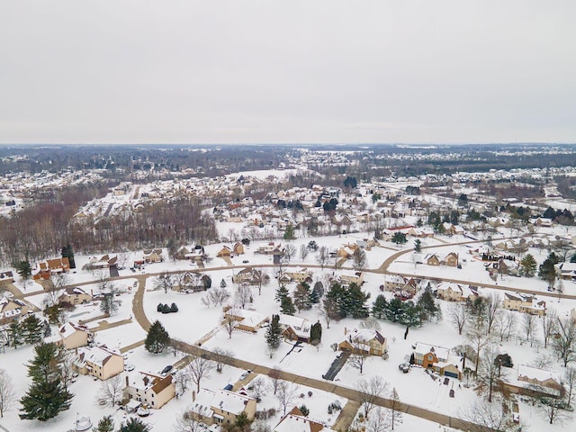 view of snowy aerial view