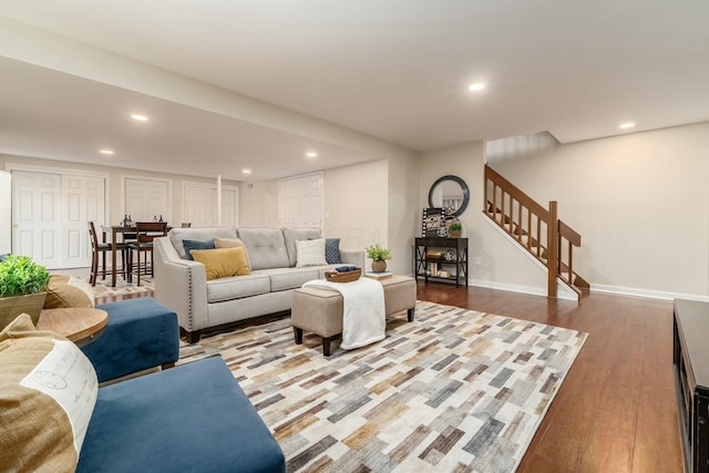 living room featuring hardwood / wood-style floors