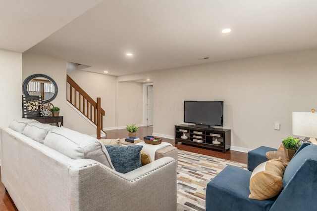 living room featuring hardwood / wood-style floors