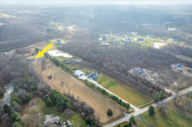 aerial view featuring a rural view