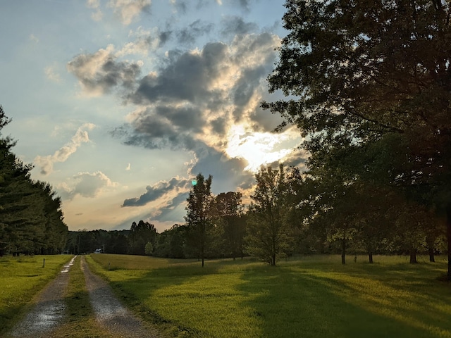 view of street featuring a rural view