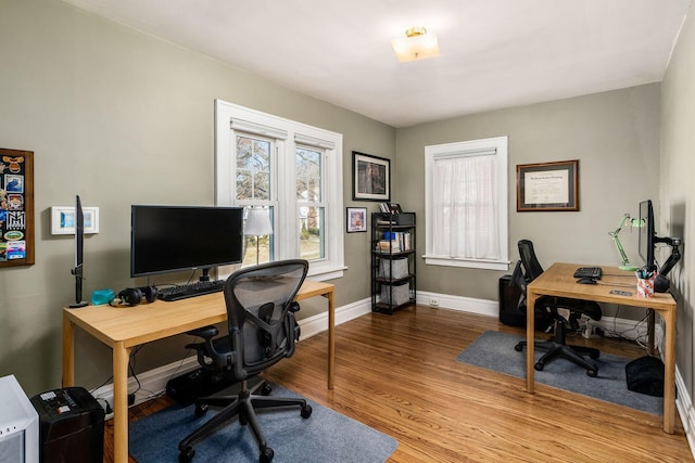 home office featuring light wood-type flooring