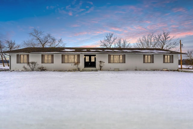 view of single story home