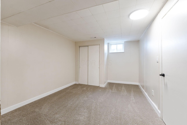 basement featuring carpet floors