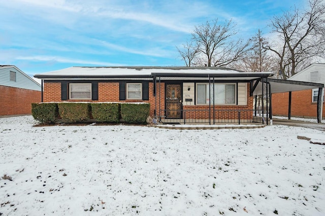 view of front of house featuring a carport