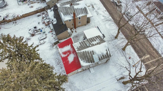 view of snowy aerial view