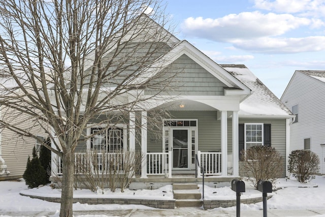 view of front of house with covered porch