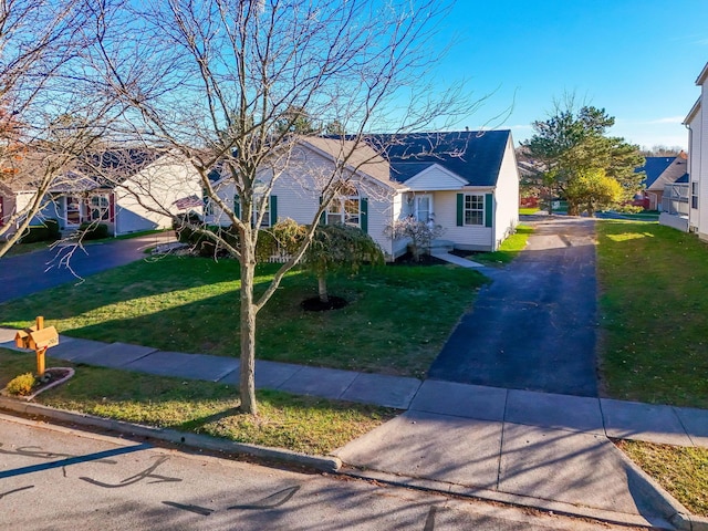 view of front of home with a front yard