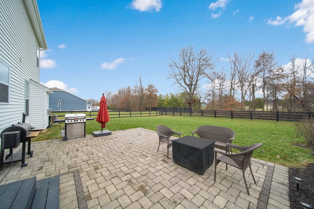 view of patio with area for grilling