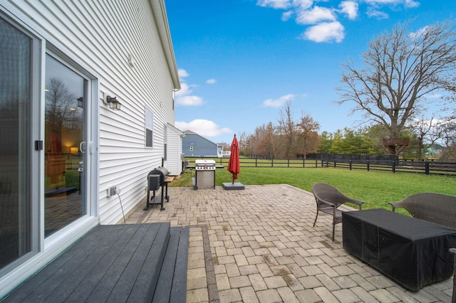 view of patio / terrace with a grill