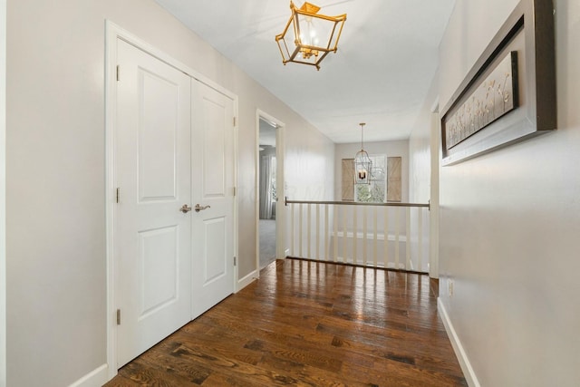 hall featuring dark hardwood / wood-style flooring