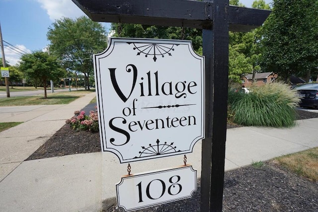 view of community sign