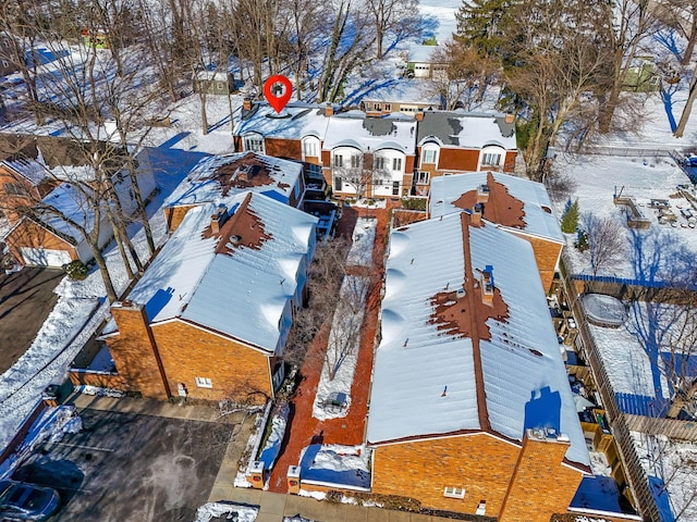 view of snowy aerial view