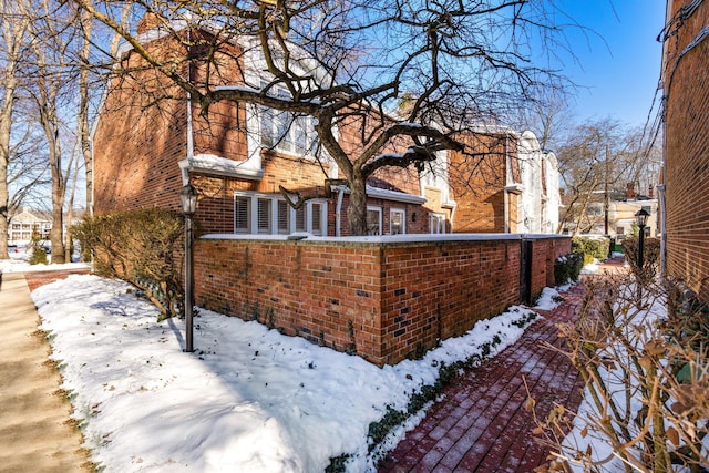 view of snowy exterior