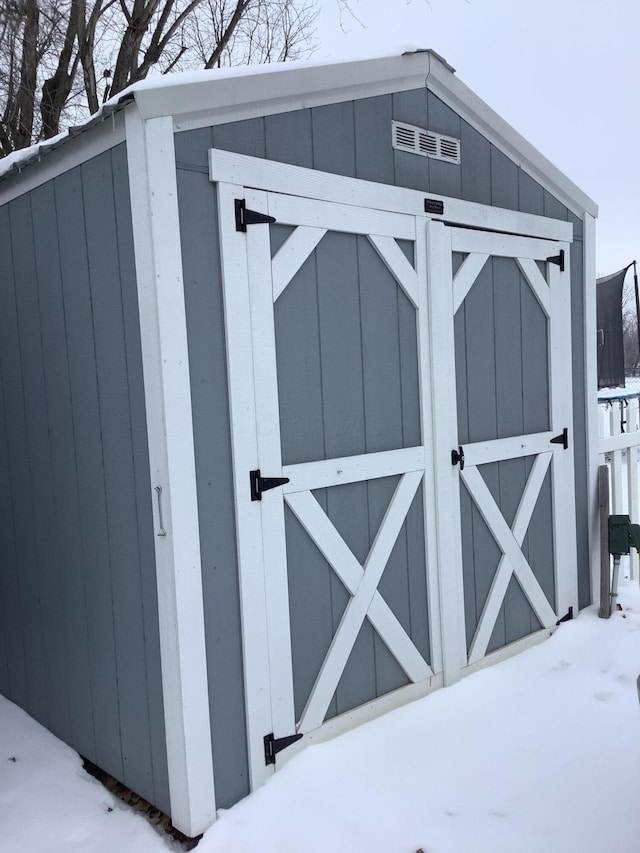 view of snow covered structure