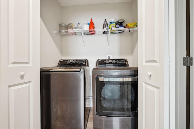 laundry area featuring washer and dryer