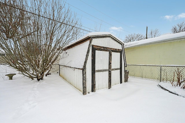 view of snow covered structure