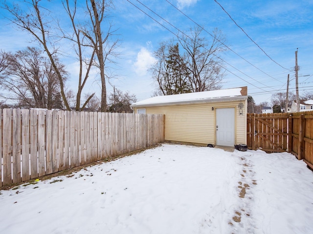 view of snow covered structure