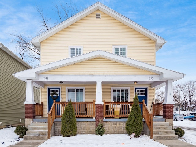 view of front of property with a porch