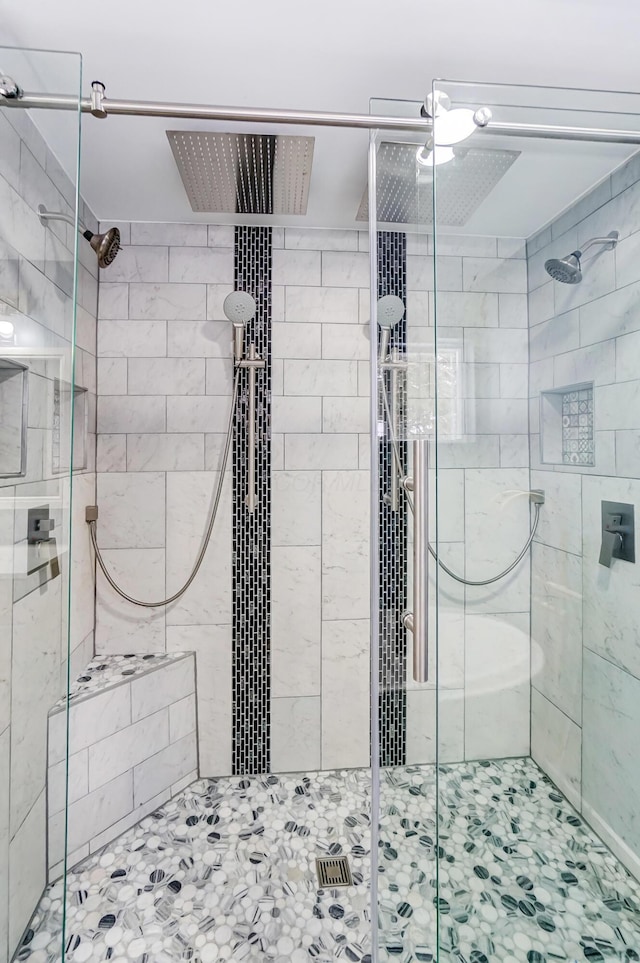 bathroom featuring walk in shower