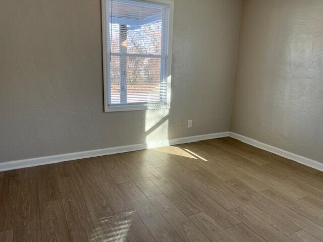 spare room with wood-type flooring and plenty of natural light