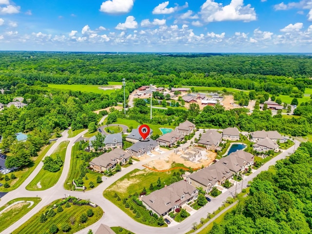 1474 Dogwood Loop, Powell, OH 43065 - bird's eye view with a residential view and a wooded view
