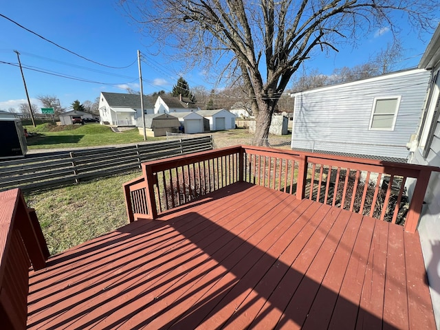 deck featuring a yard