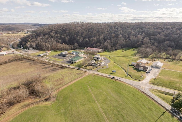 aerial view with a rural view