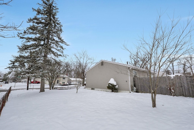 view of snow covered exterior