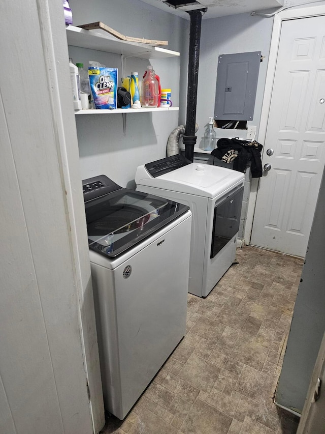 laundry room featuring independent washer and dryer and electric panel